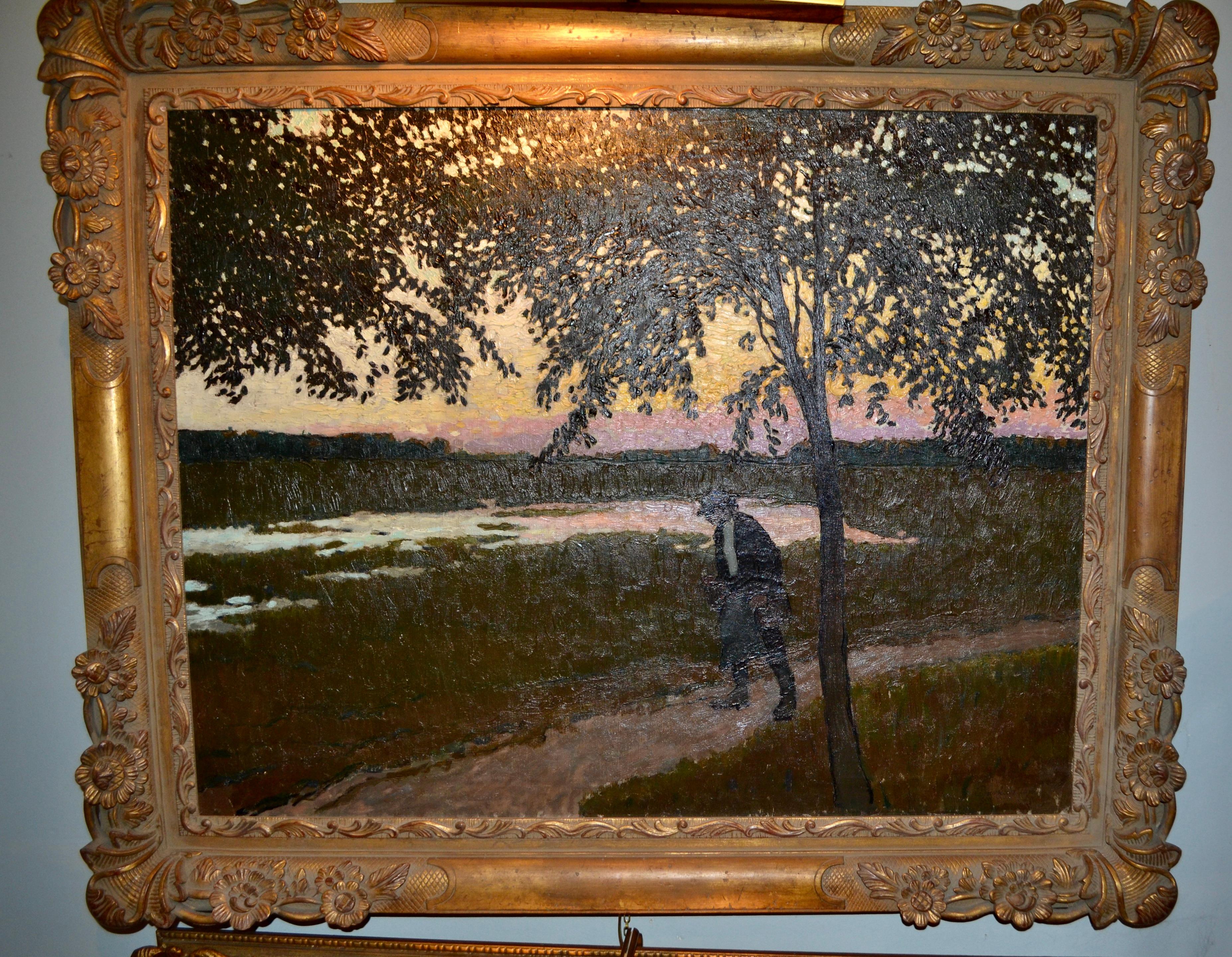 20th Century Impressionist Landscape by Early 20 Century Hungarian Artist Barkasz Lajosbarkaz For Sale