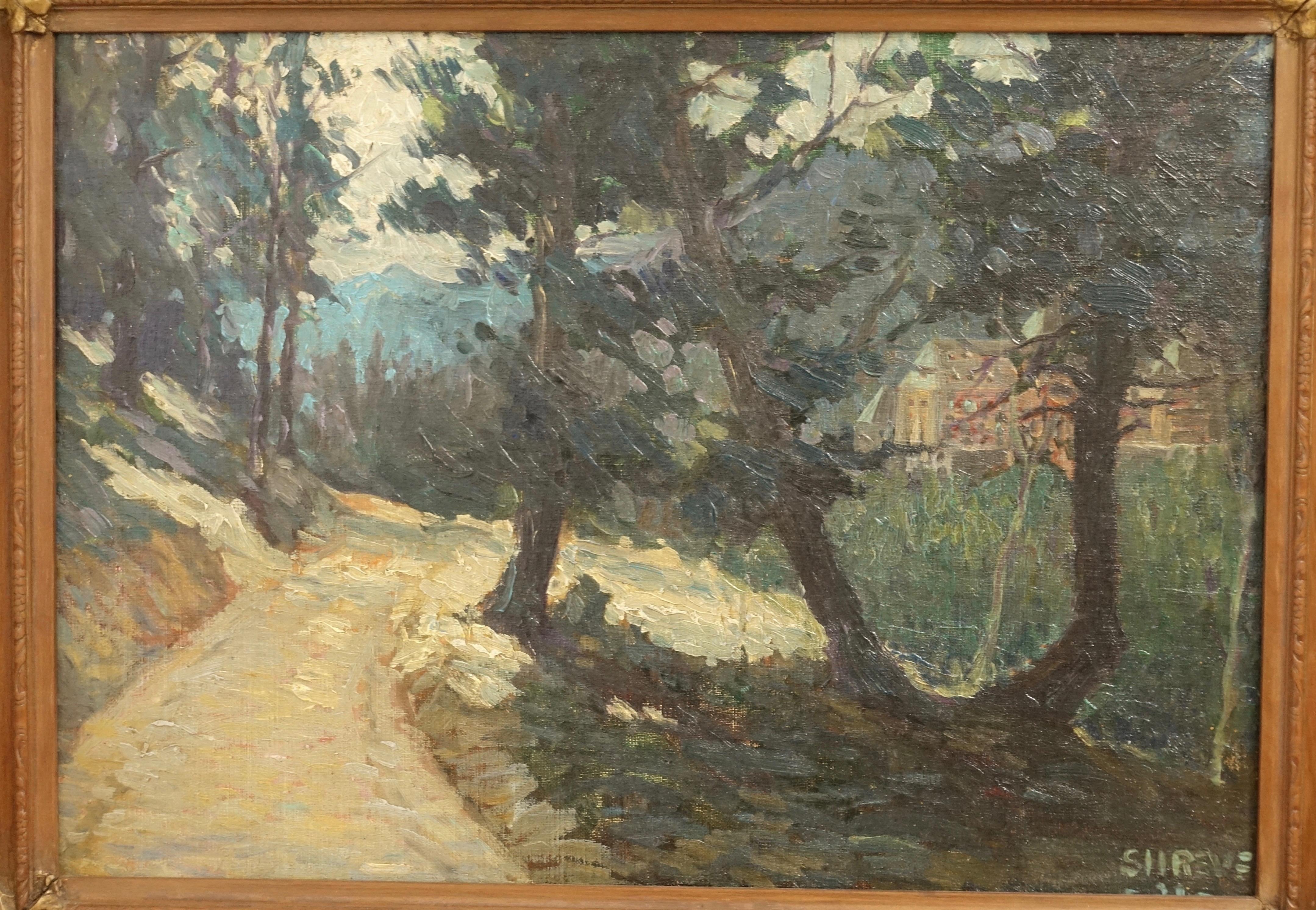 American Impressionist Landscape Painting, Signed Shreve 1923 For Sale
