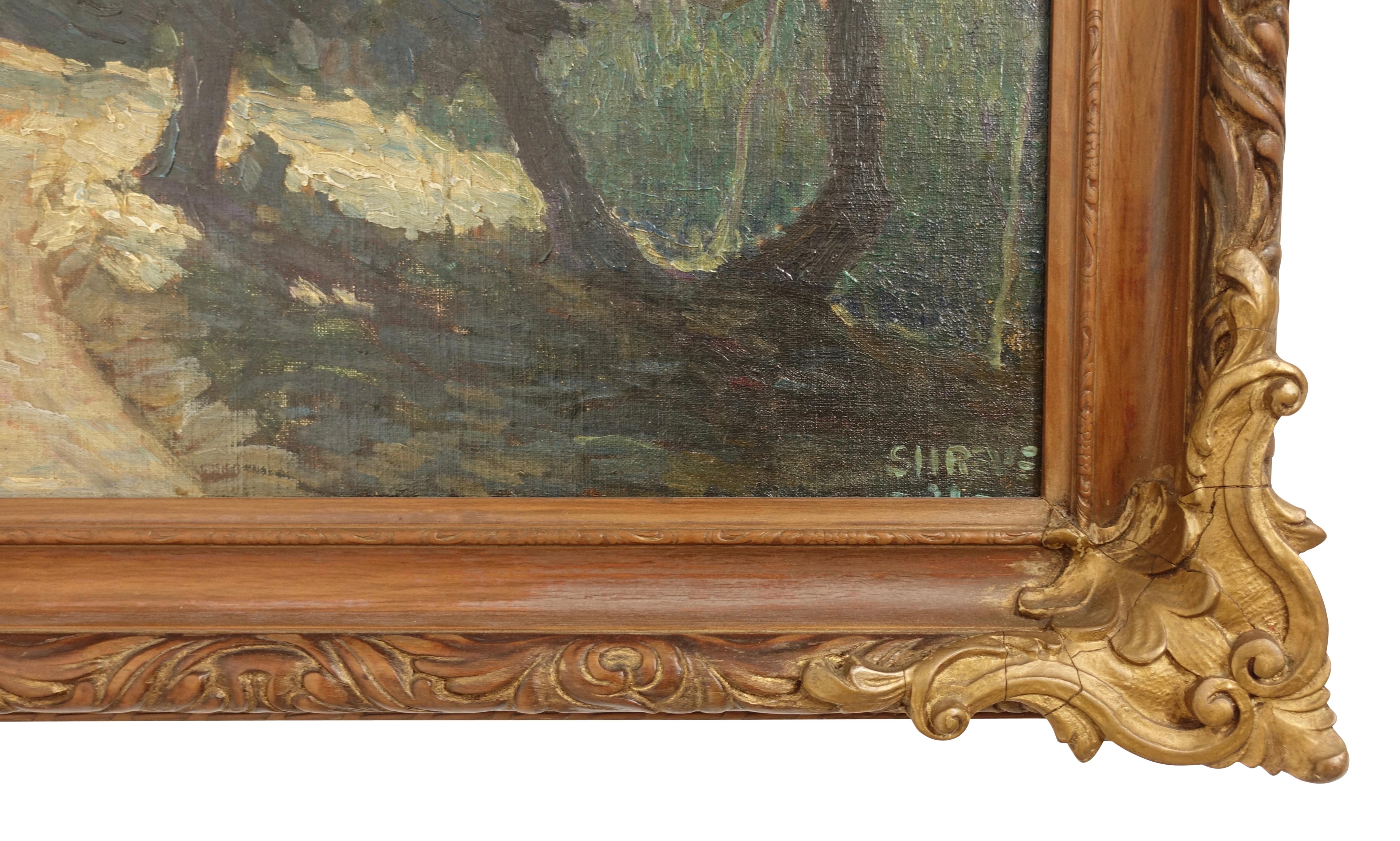 Impressionistisches Landschaftsgemälde, signiert Shreve 1923 (20. Jahrhundert) im Angebot