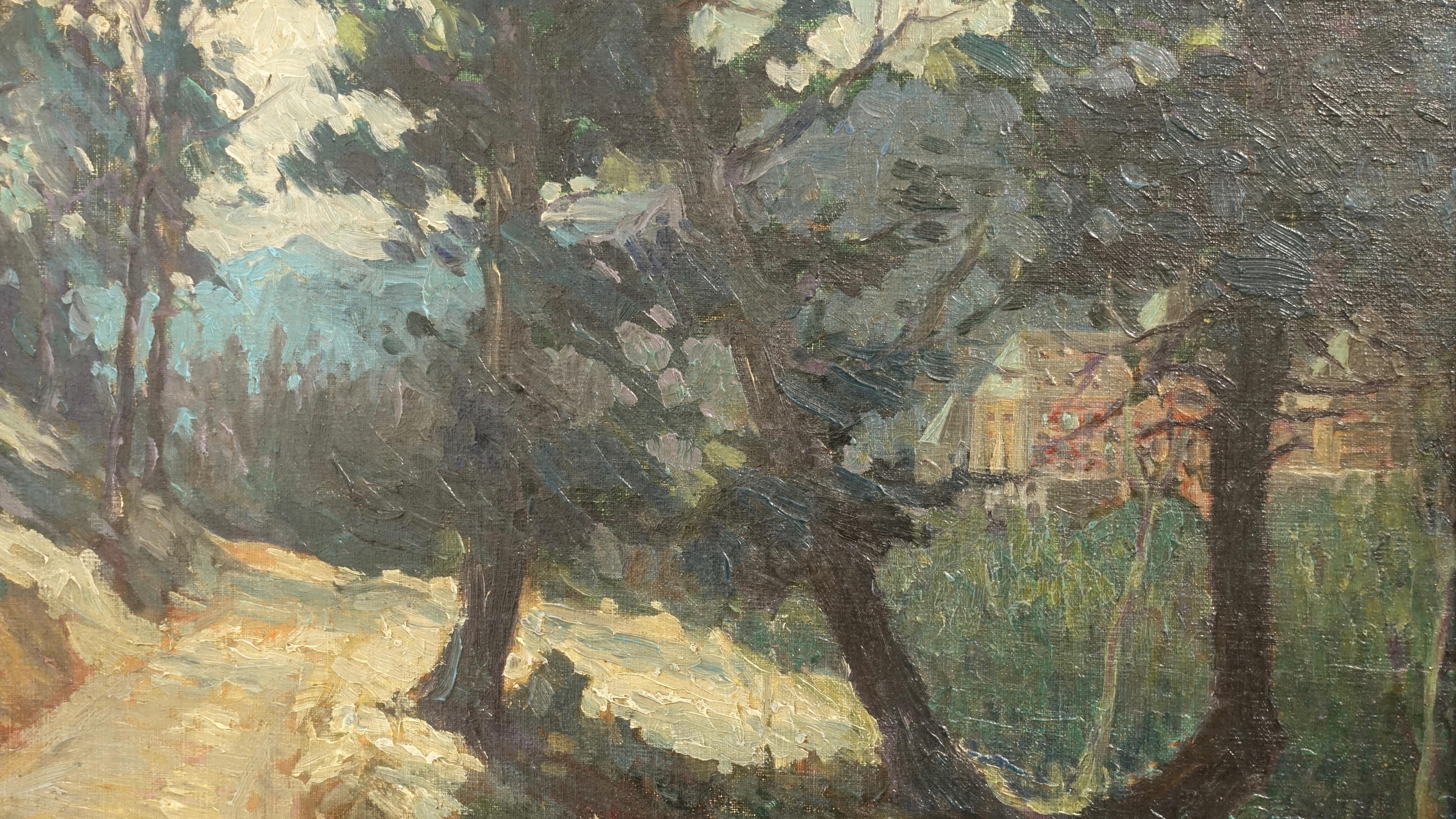Impressionist Landscape Painting, Signed Shreve 1923 For Sale 2