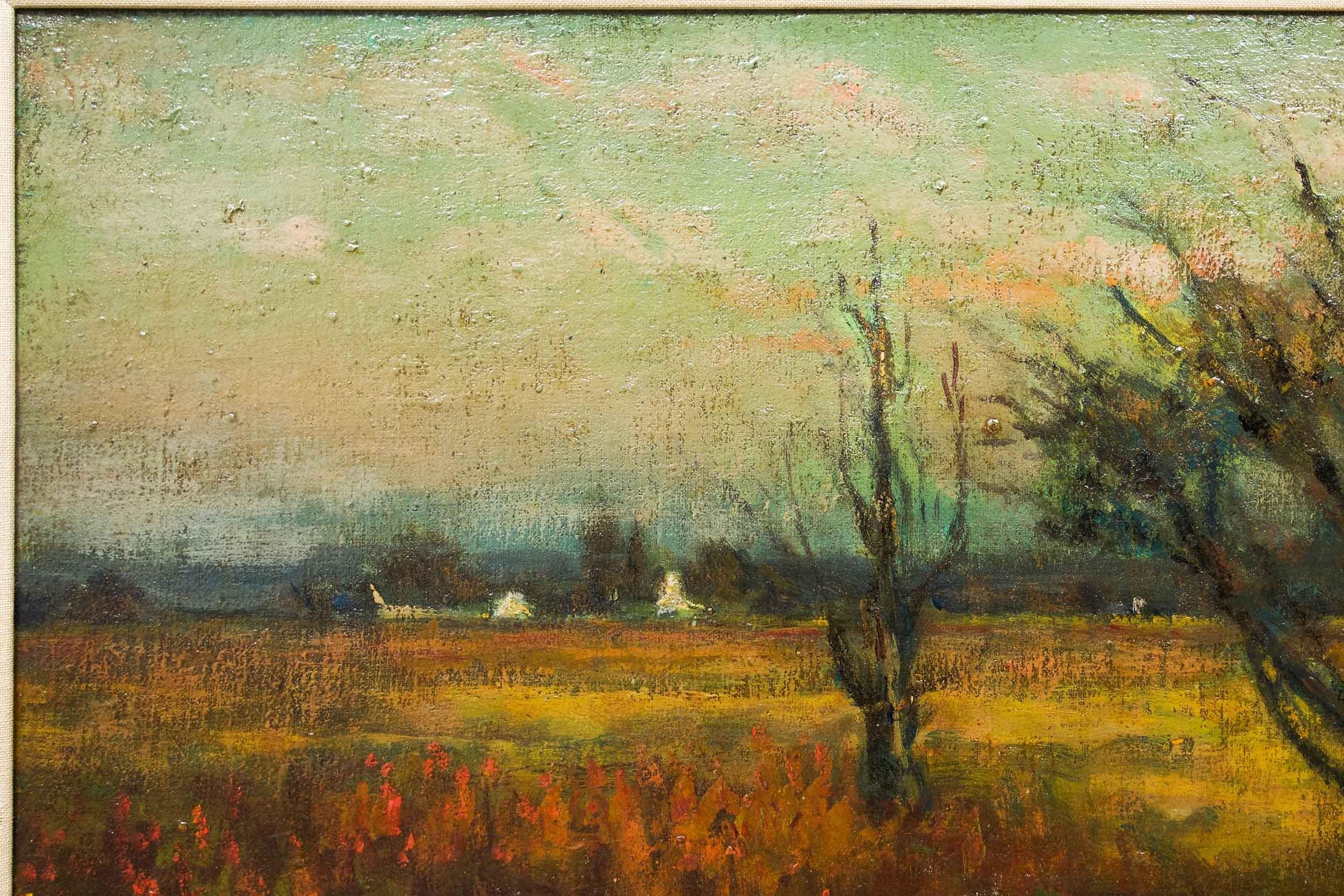Hand-Painted Penn, Impressionist Landscape Painting 