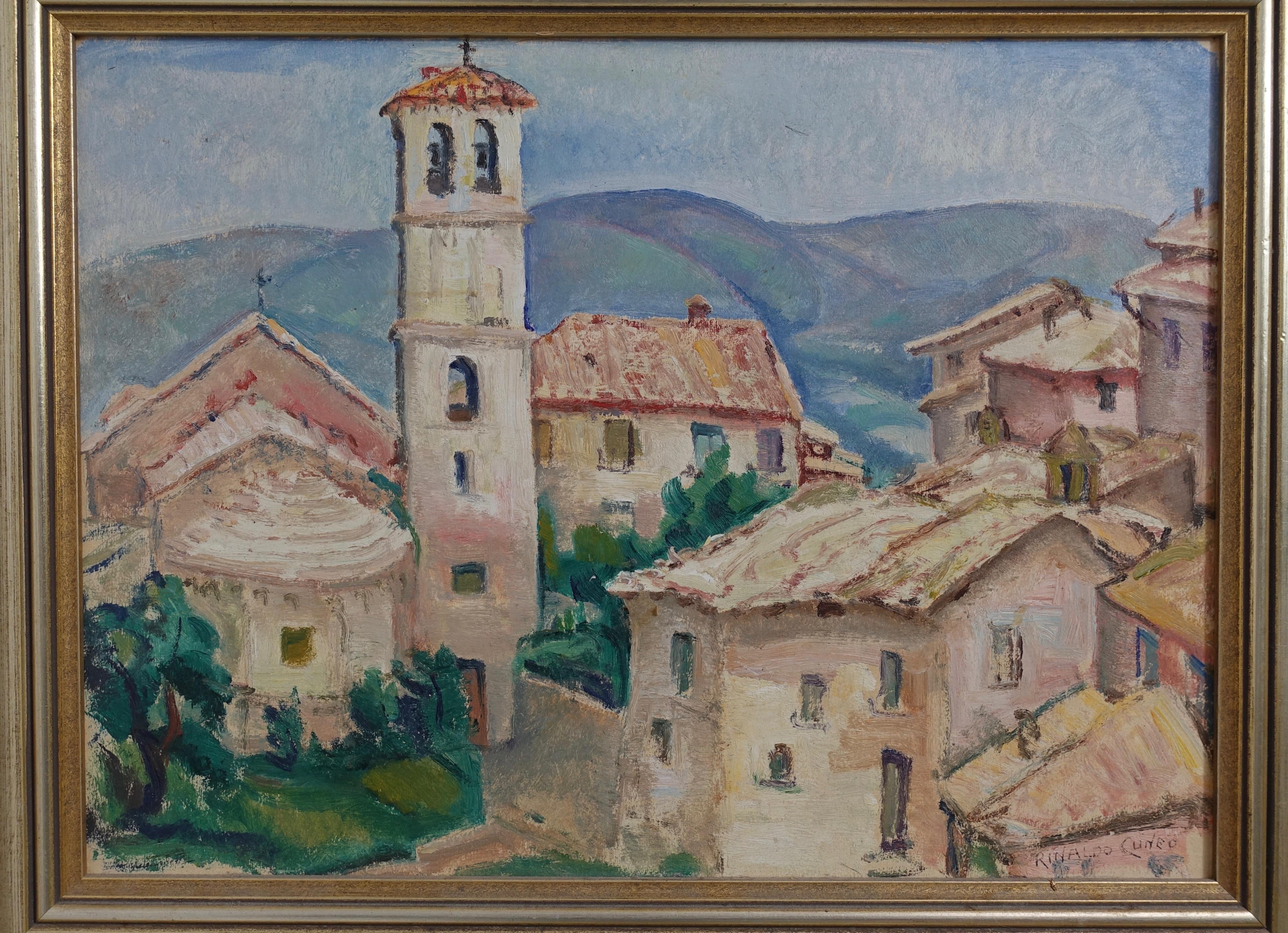 Impressionist Italian Village Scene Painting, California Artist Rinaldo Cuneo 2