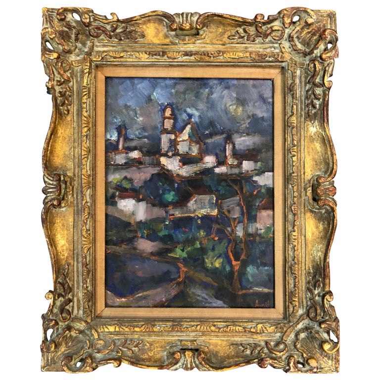 Impressionist Oil on Board by Asher Amid For Sale