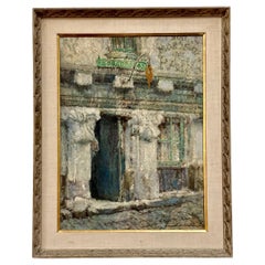 Impressionistisches Ölgemälde auf Leinwand, Französische Boulangerie von George Wharton Edwards