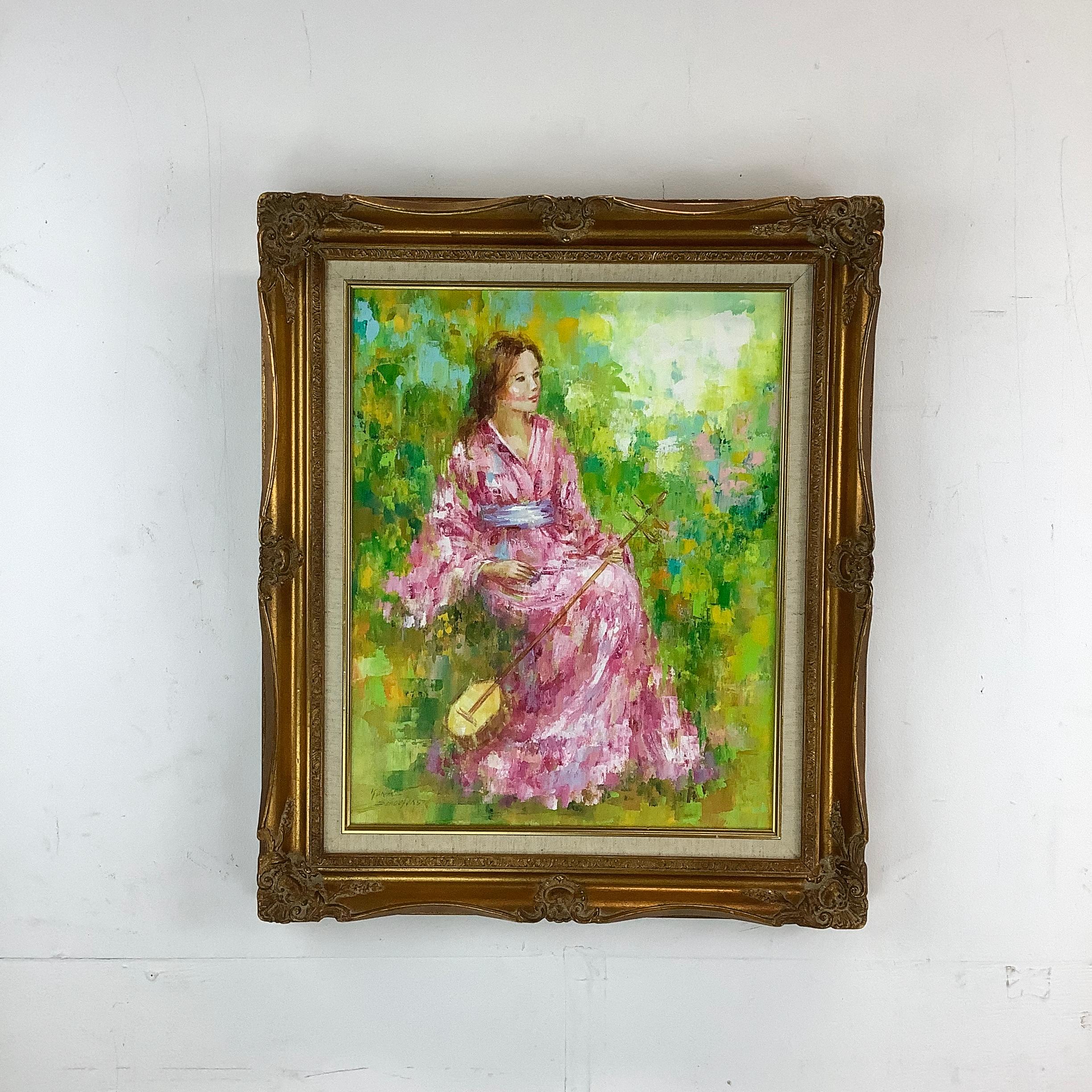 Impressionistisches Ölgemälde einer Frau im Kimono, signiert Karin Schaefers im Angebot 10