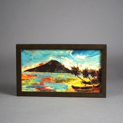 Impressionist Oil Painting Oil on Panel Tahitian Tropical Landscape 20th C