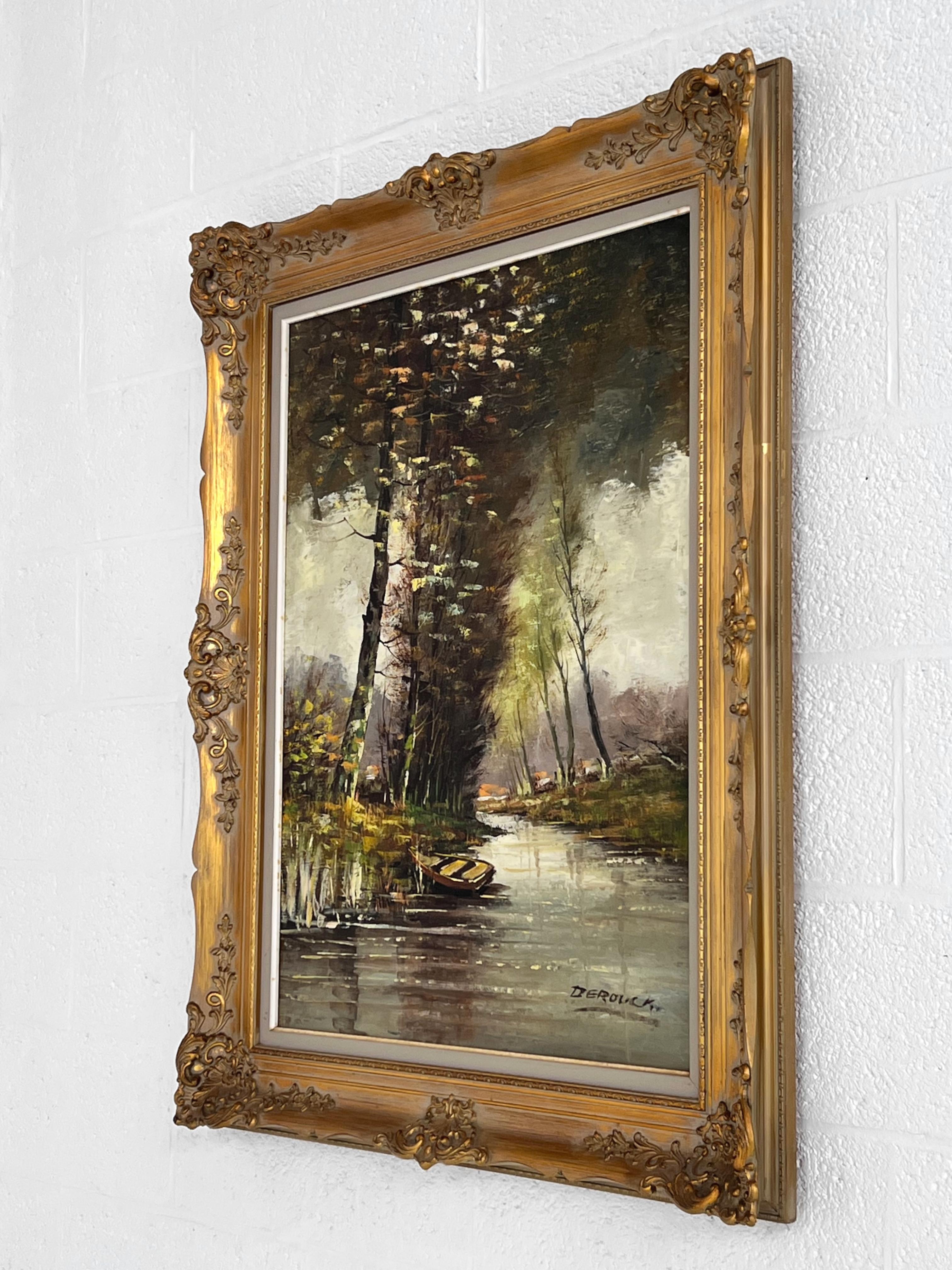 Beaux Arts Impressionist Oil Painting River And Nature For Sale
