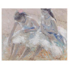 Vintage Impressionist Painting "Ballerina" by Andre Gisson 