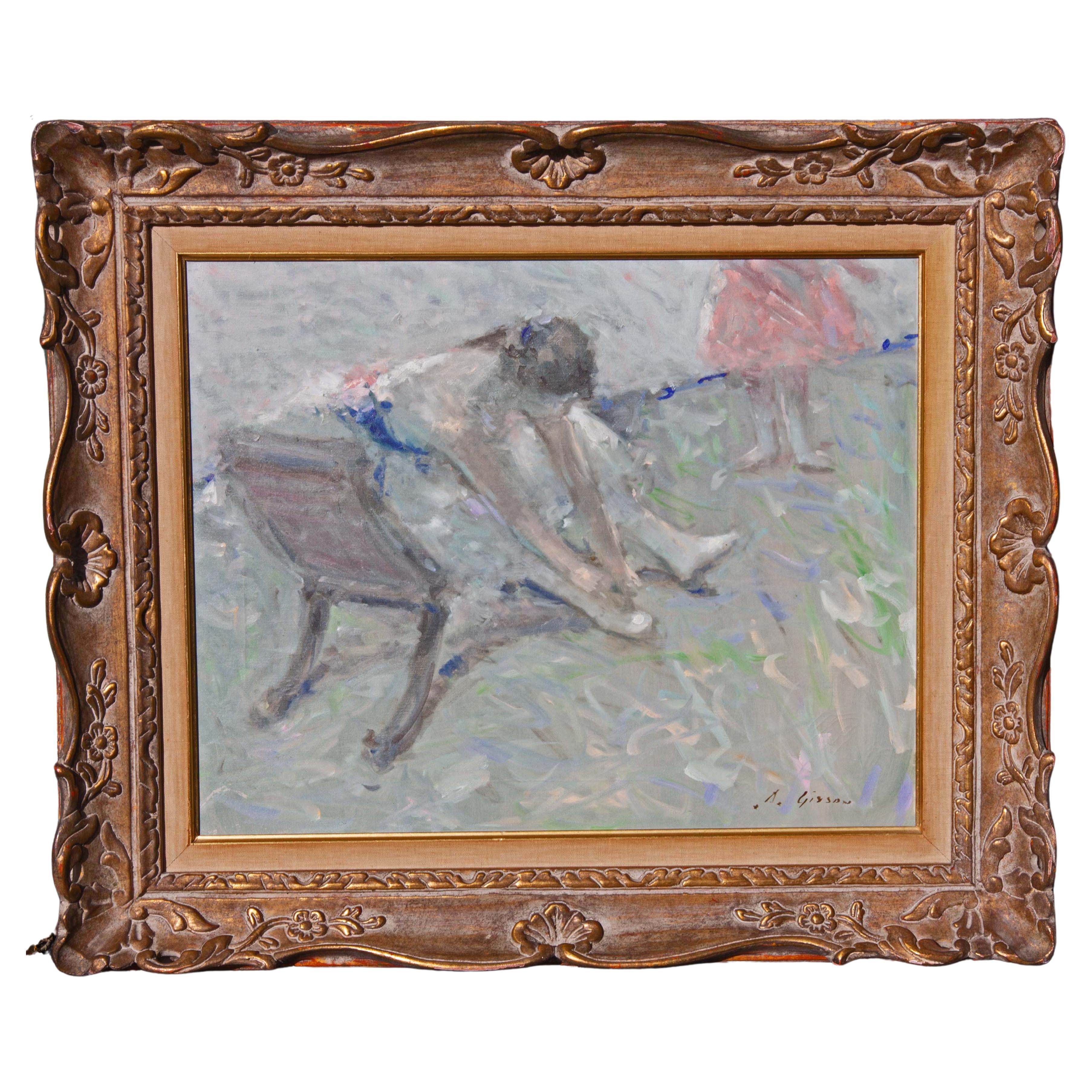 Impressionistisches Gemälde „Ballerina“ von Andre Gisson  im Angebot