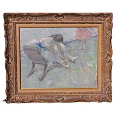 Vintage Impressionist Painting "Ballerina" by Andre Gisson 