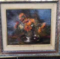 Impressionist Painting by Auguste Boulard "Vase De Fleurs", circa 1900