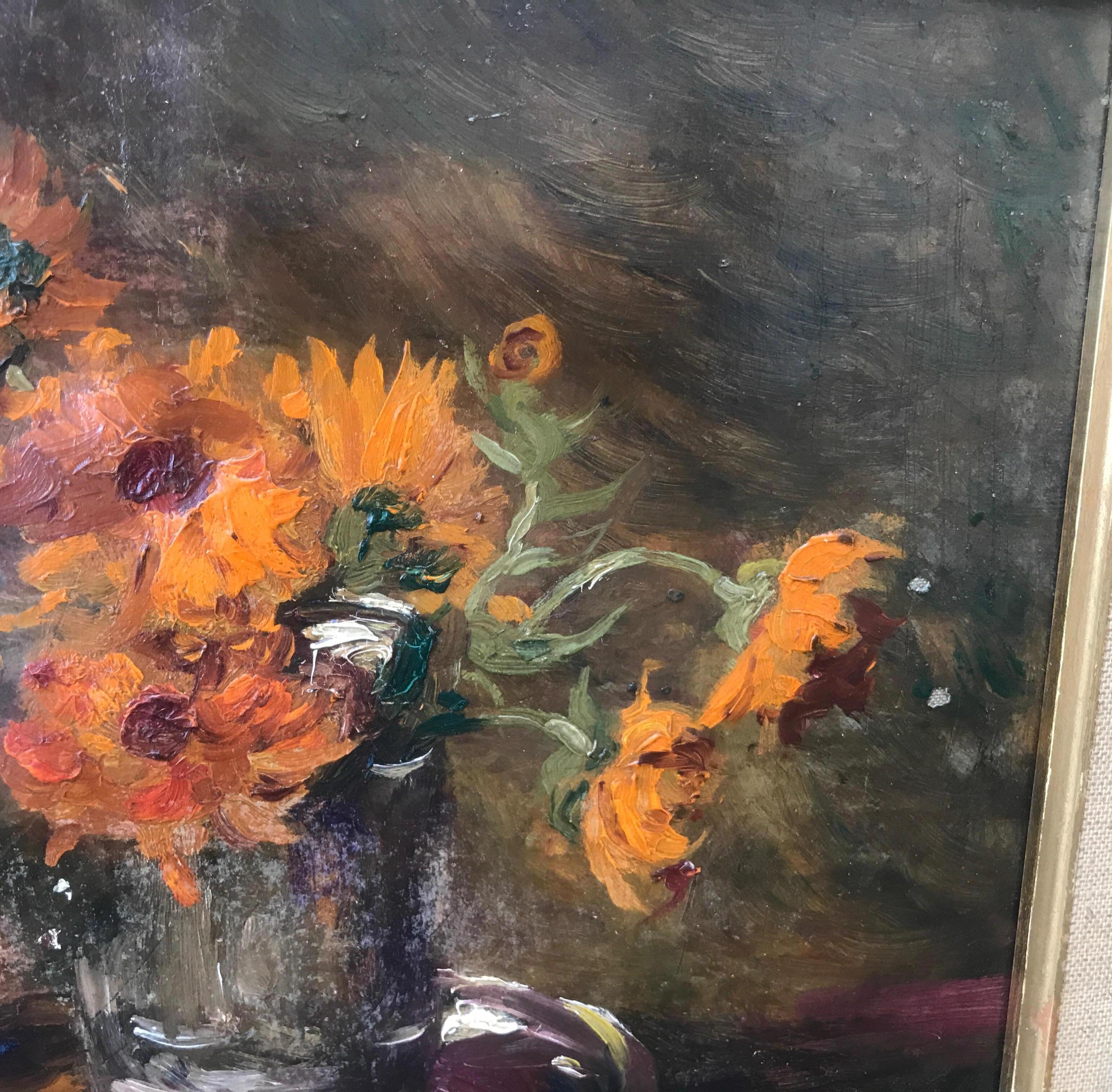 Impressionistisches Gemälde von Auguste Boulard „Vase De Fleurs“, um 1900 (Frühes 20. Jahrhundert) im Angebot