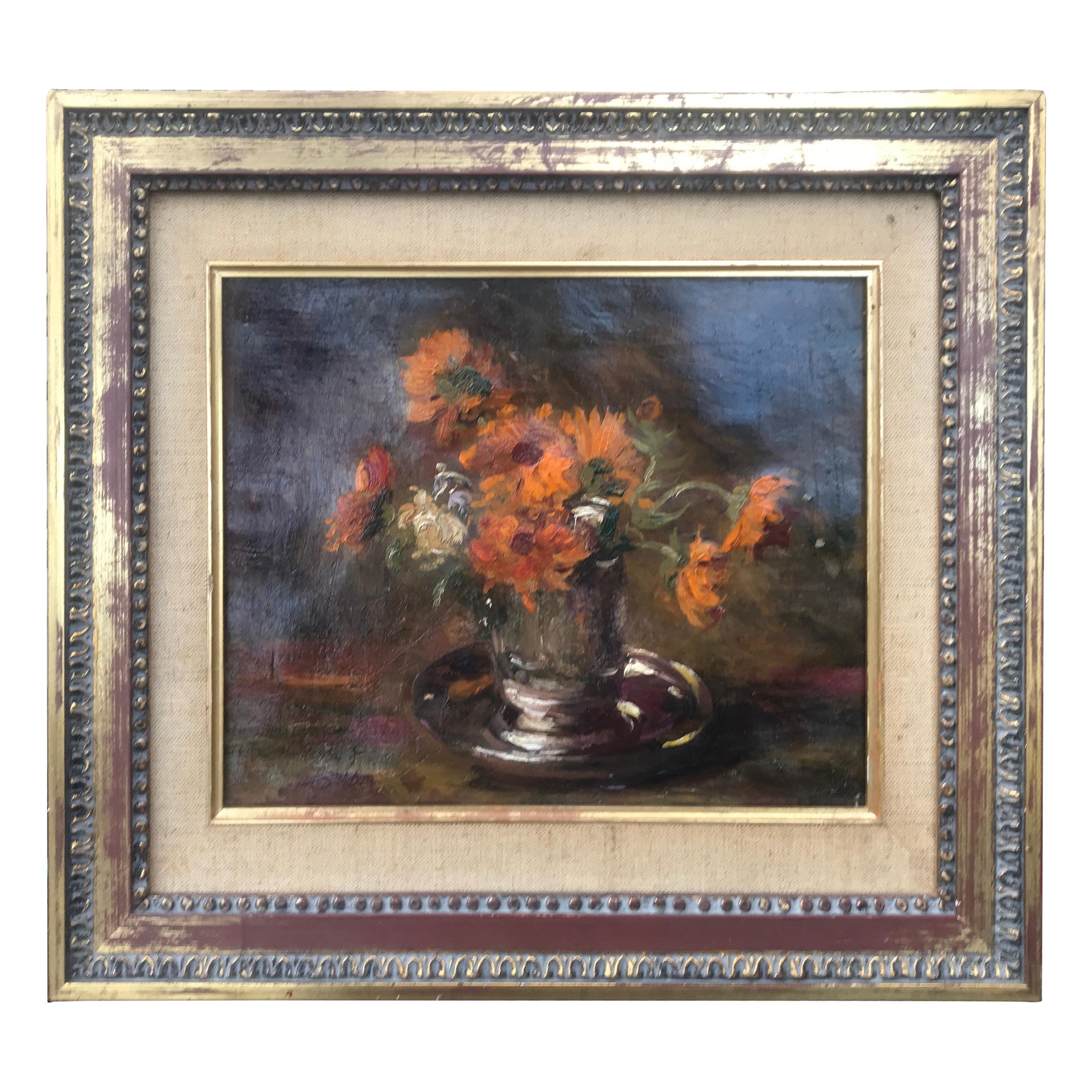 Impressionist Painting by Auguste Boulard "Vase De Fleurs"