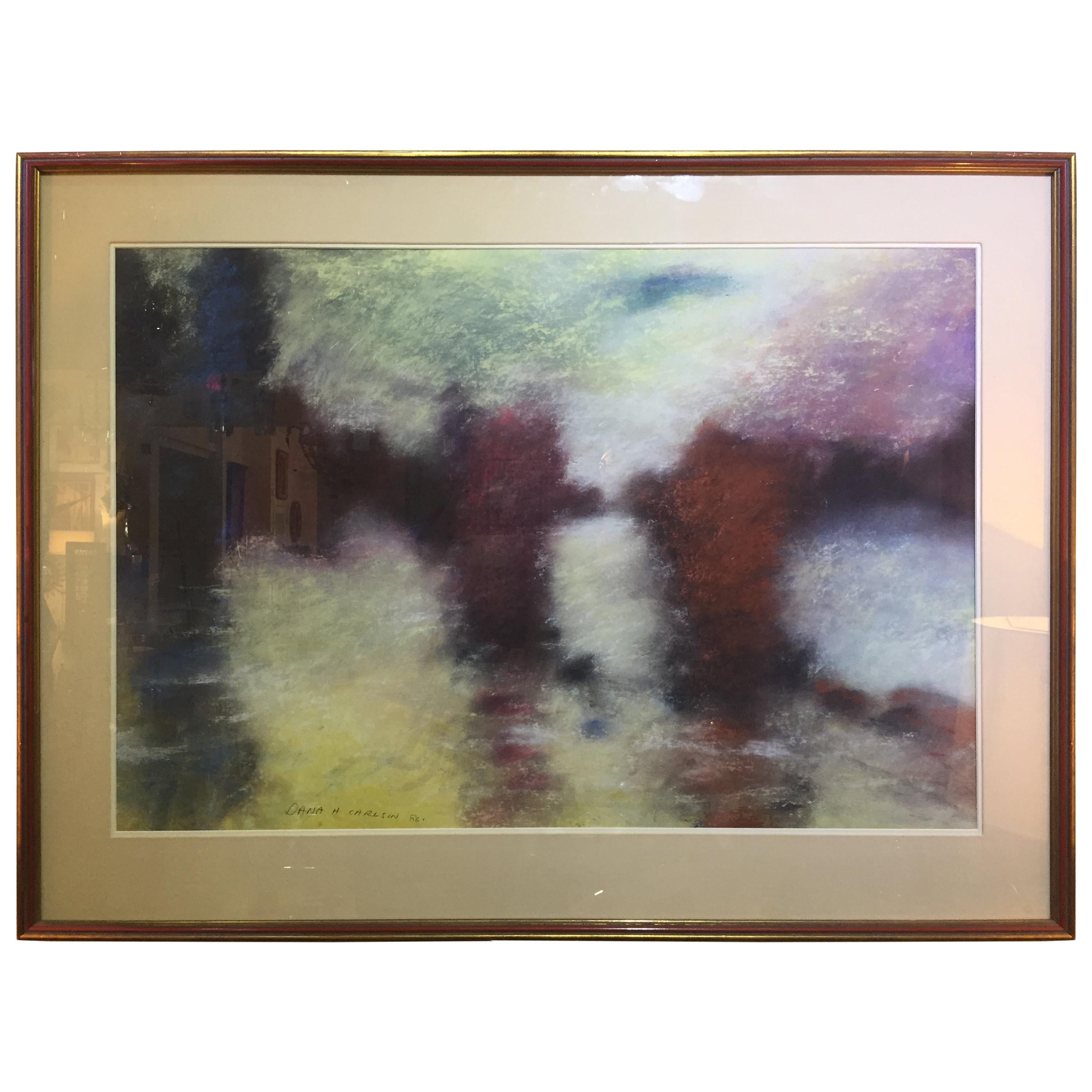 Impressionist Painting in Pastels by Artist Dana H. Carlson For Sale