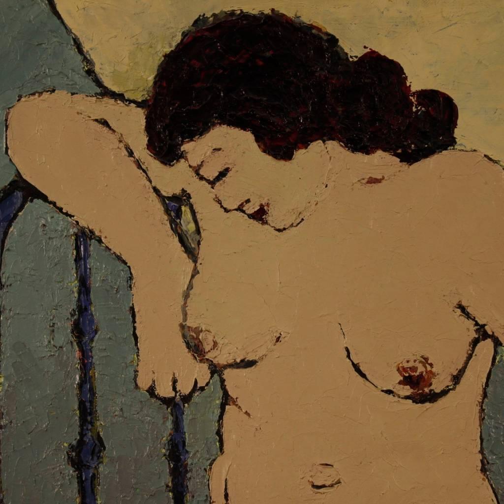Impressionist Painting Nude of Woman Oil on Canvas from 20th Century 2