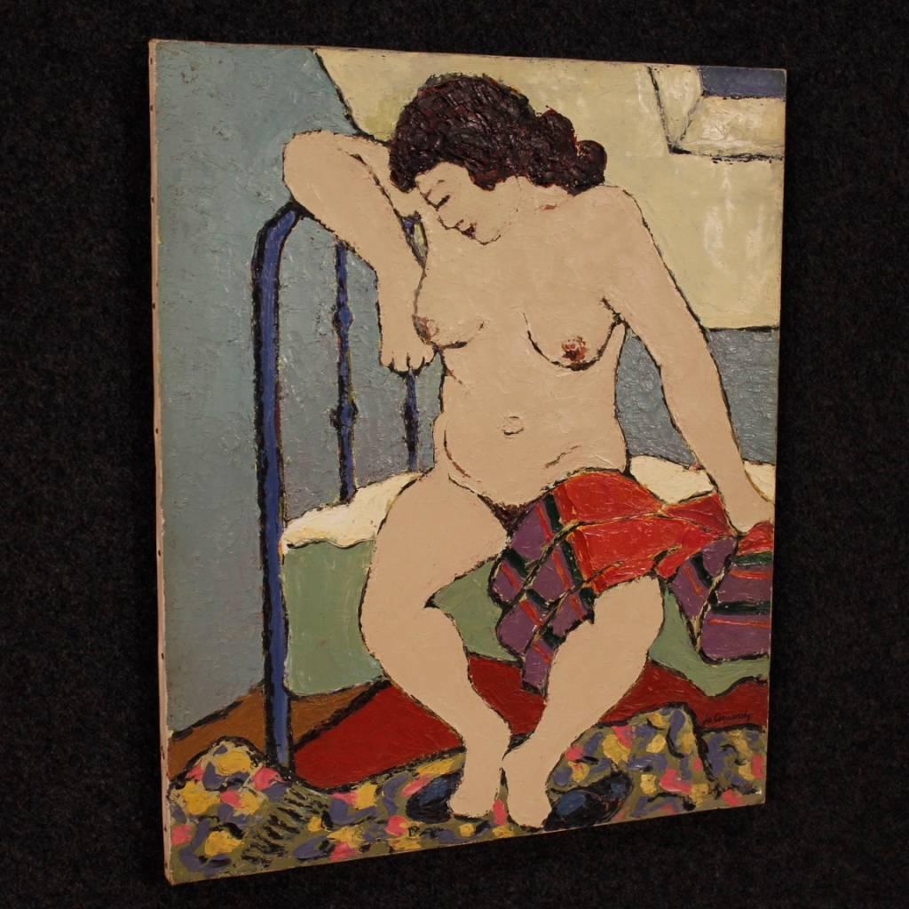 Impressionist Painting Nude of Woman Oil on Canvas from 20th Century 3