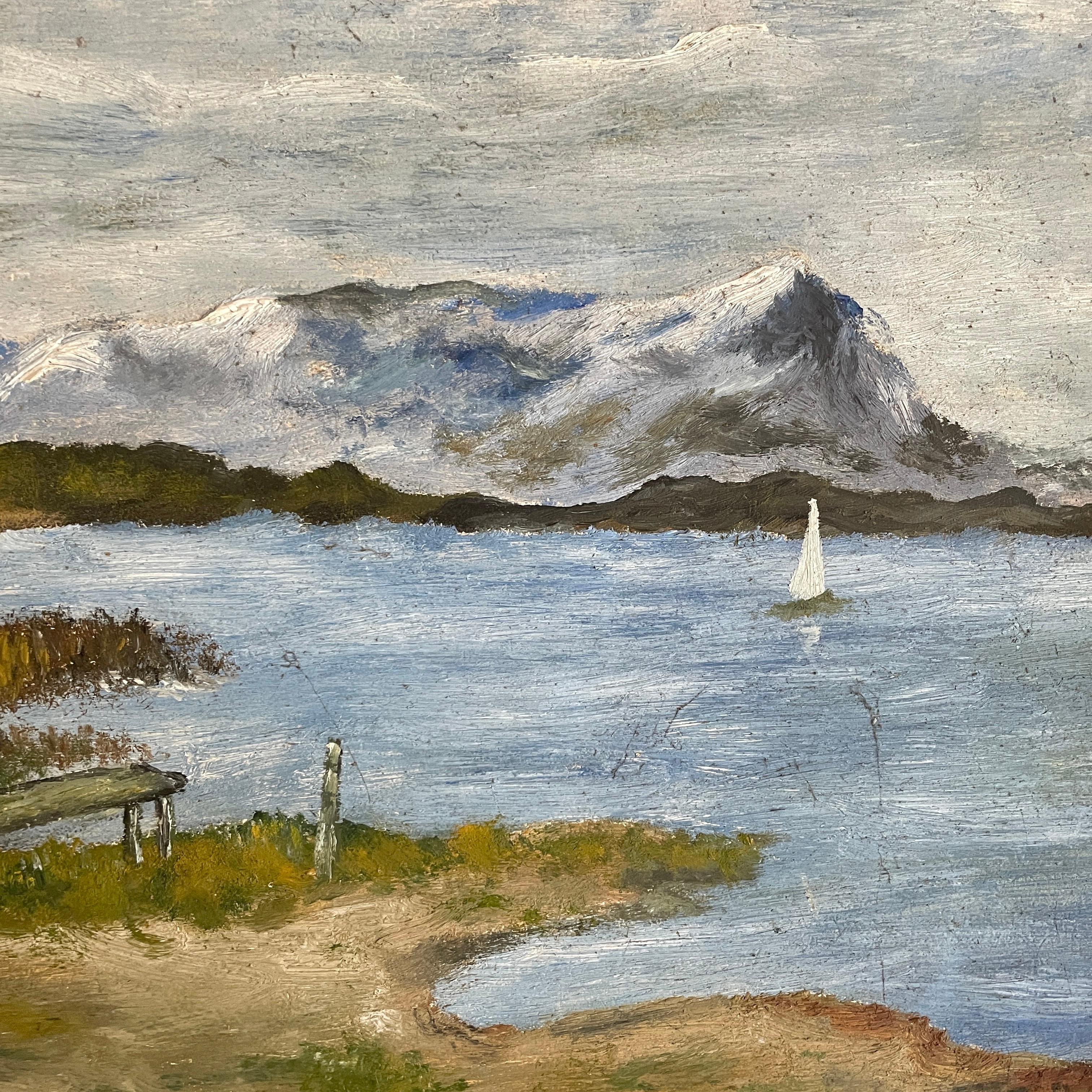 Art Deco Impressionist Painting of a Landscape in Austria, Oil on Canvas Around, 1930 For Sale