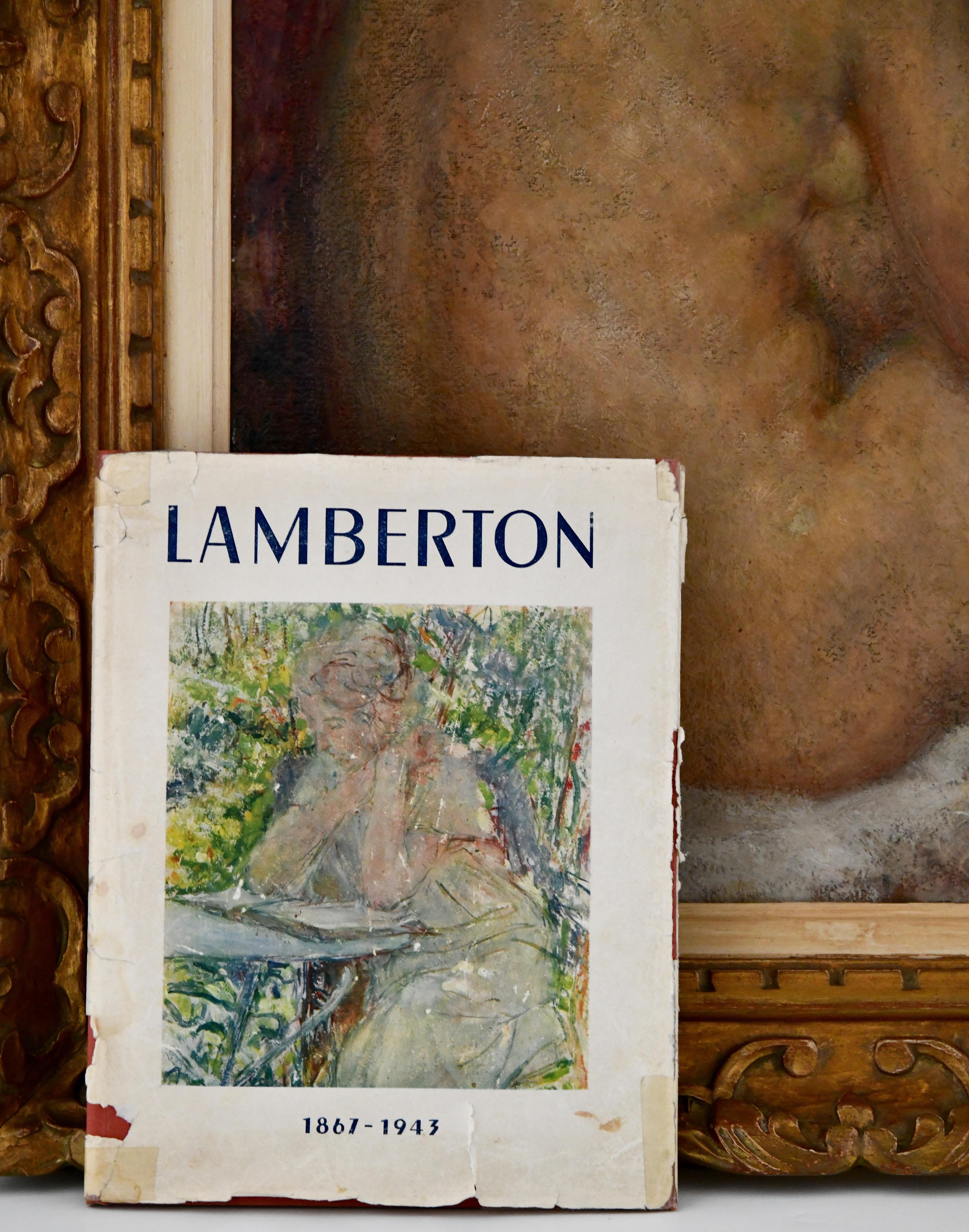 Impressionistisches Gemälde eines sitzenden Akts von Joseph Louis Lamberton, Frankreich 1906 (Französisch) im Angebot
