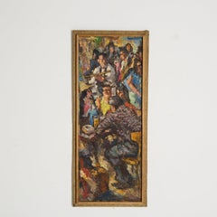 Impressionist Painting of Parisian cafe scene, 1930s