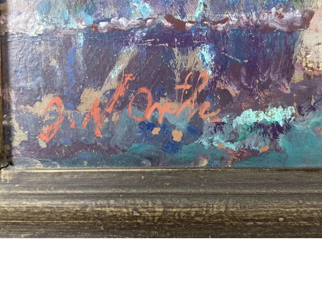 Impressionist Painting Oil on Board by John W. Orth, Texas Listed Artist For Sale 2