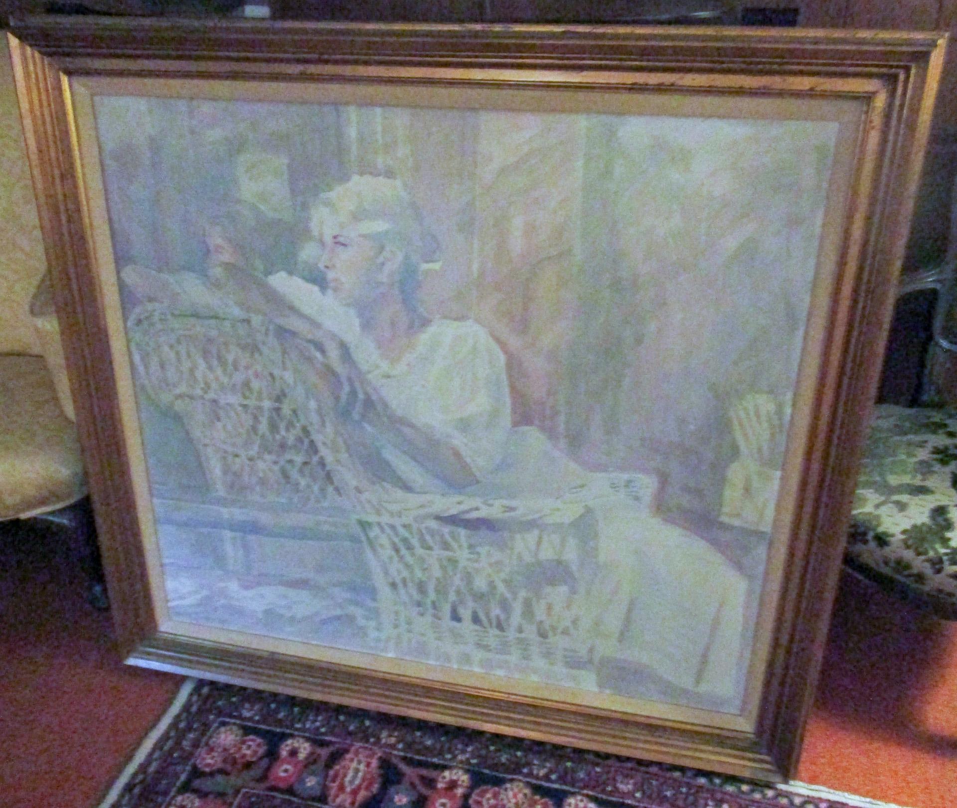Canvas Impressionist Painting Titled Nancy by Savannah Georgia Artist Myrtle Jones For Sale