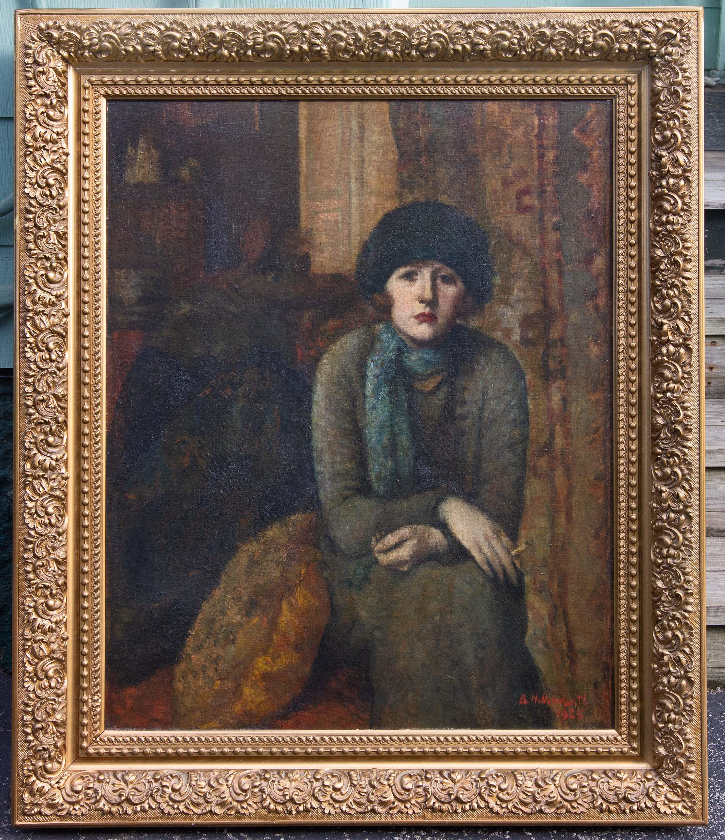 Bohemian woman Budapest, Hungary 1925 by Bertha De Hellebranth. Fabulous period painting brings to life the bohemian intelligentsia of Europe in the 1920's. I believe the painting is of the artists sister Elena Maria De Hellebranth. Both sisters