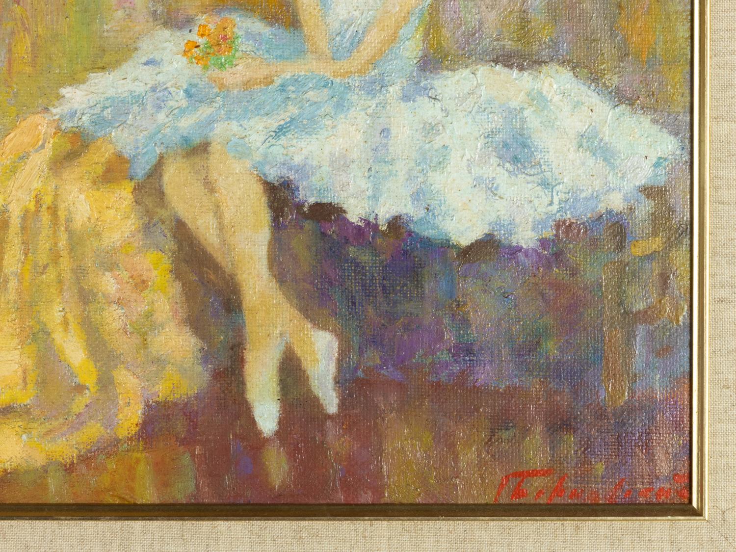 Huilé Peinture impressionniste d'une ballerine russe, 19e siècle en vente