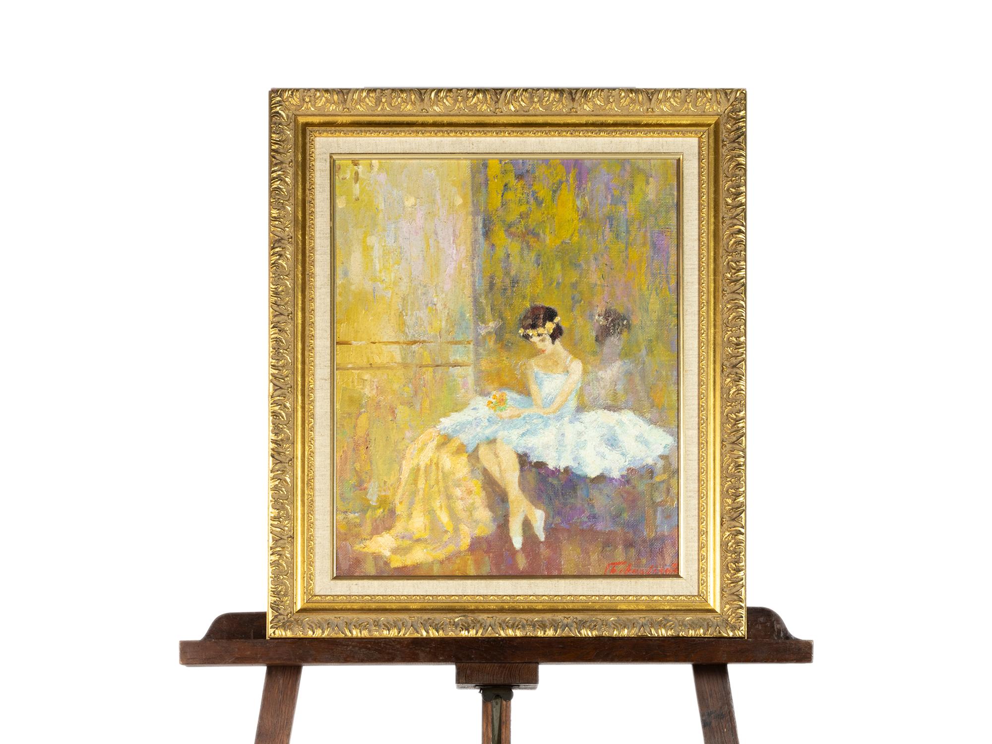 Peinture impressionniste d'une ballerine russe, 19e siècle Bon état - En vente à Lisbon, PT