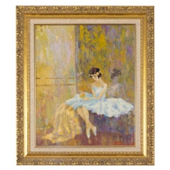 Impressionist Russian Ballerina Painting, 19th Century