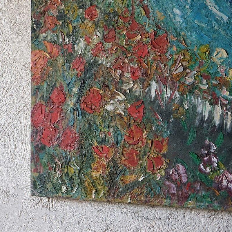 Large Impressionist Seascape Depicting the Côte d'Azur Original Painting, 1960s In Good Condition For Sale In Bristol, GB