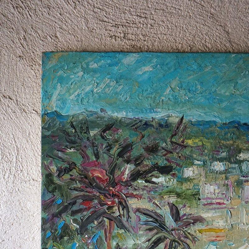 20th Century Large Impressionist Seascape Depicting the Côte d'Azur Original Painting, 1960s For Sale