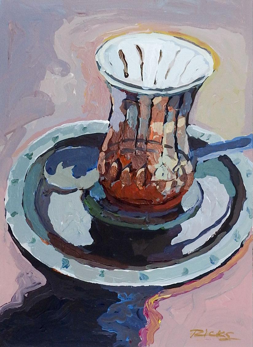 American Impressionist Still Life Cup & Saucer Painting For Sale