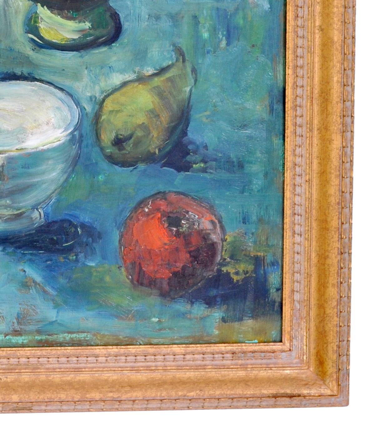 Expressionist German Still Life Oil Painting by Paul Kleinschmidt, 1946 3