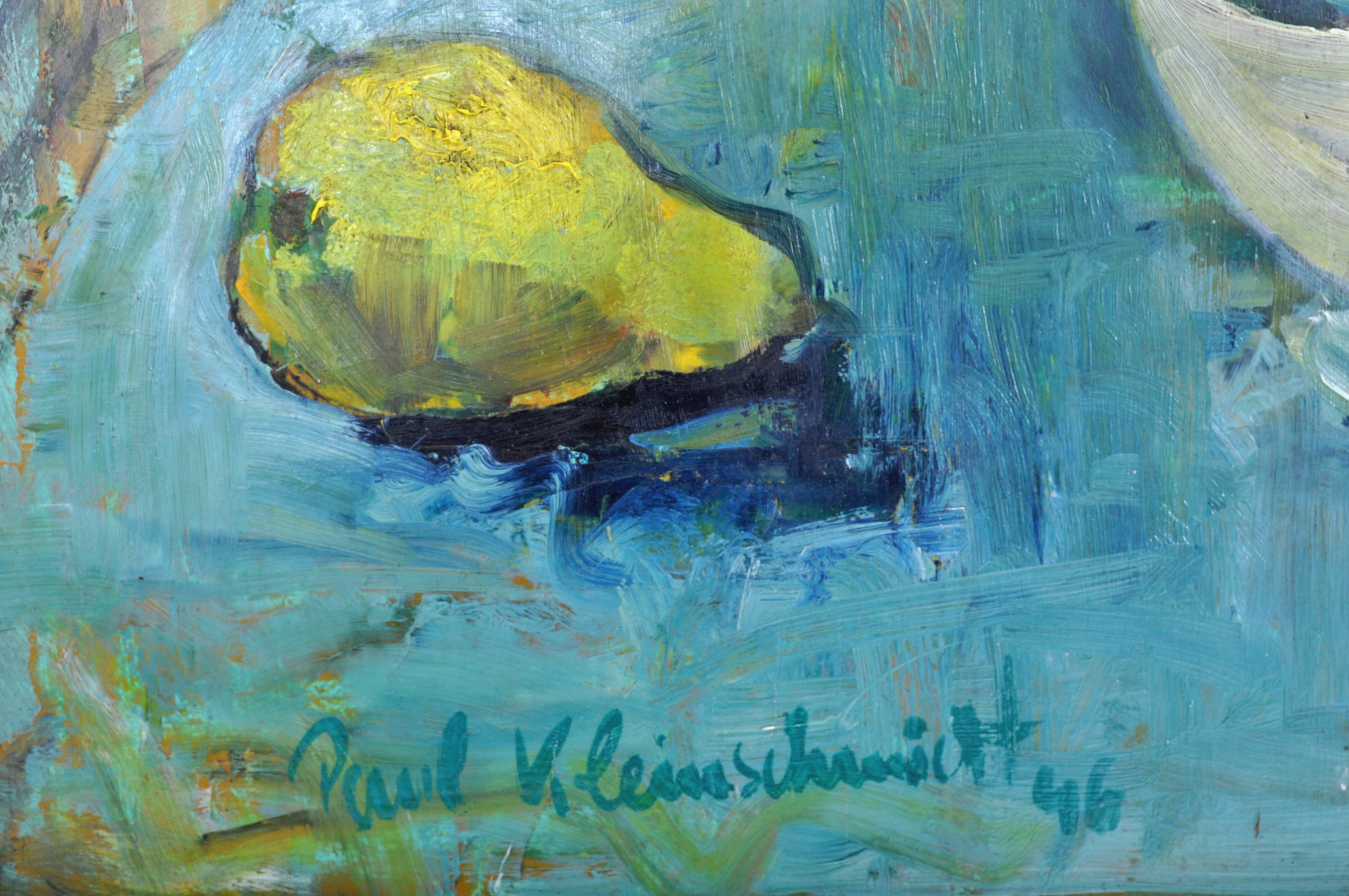 Expressionist German Still Life Oil Painting by Paul Kleinschmidt, 1946 5