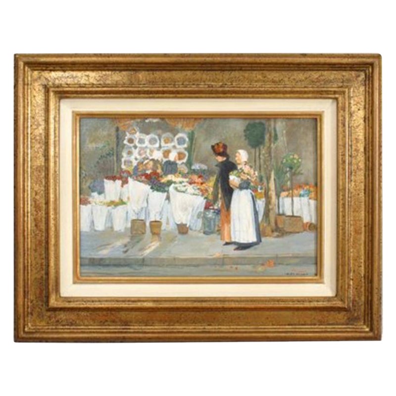Peinture impressionniste de scène de rue