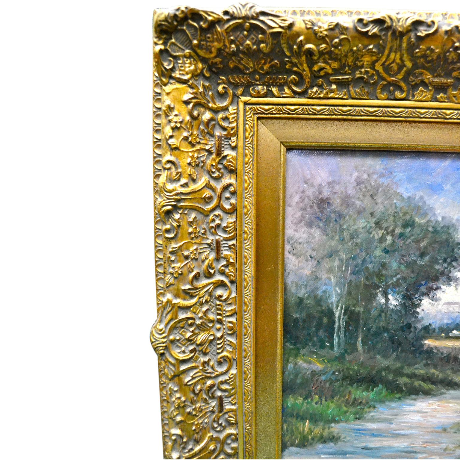 Landschaft im impressionistischen Stil, signiert Paul Rubens (Gemalt) im Angebot