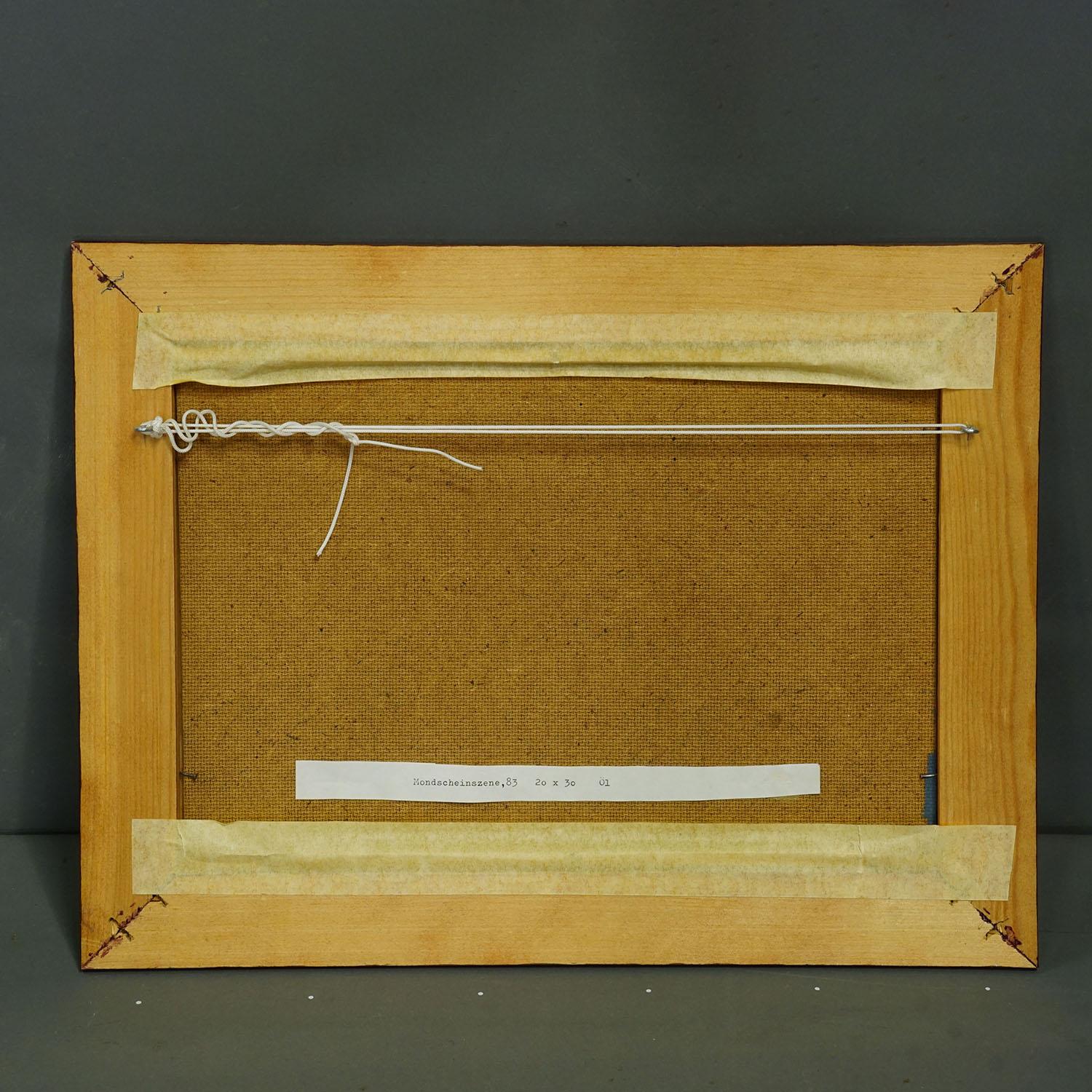 Impressionistisches Ölgemälde Mondscheinszene, 1983 - Alexander Michael (Ende des 20. Jahrhunderts) im Angebot