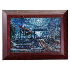 Impressionist Style Oil Painting Moonlight Scene, 1983 – Alexander Michael