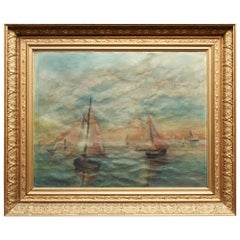 Impressionist Style Seascape Oil On Canvas Painting