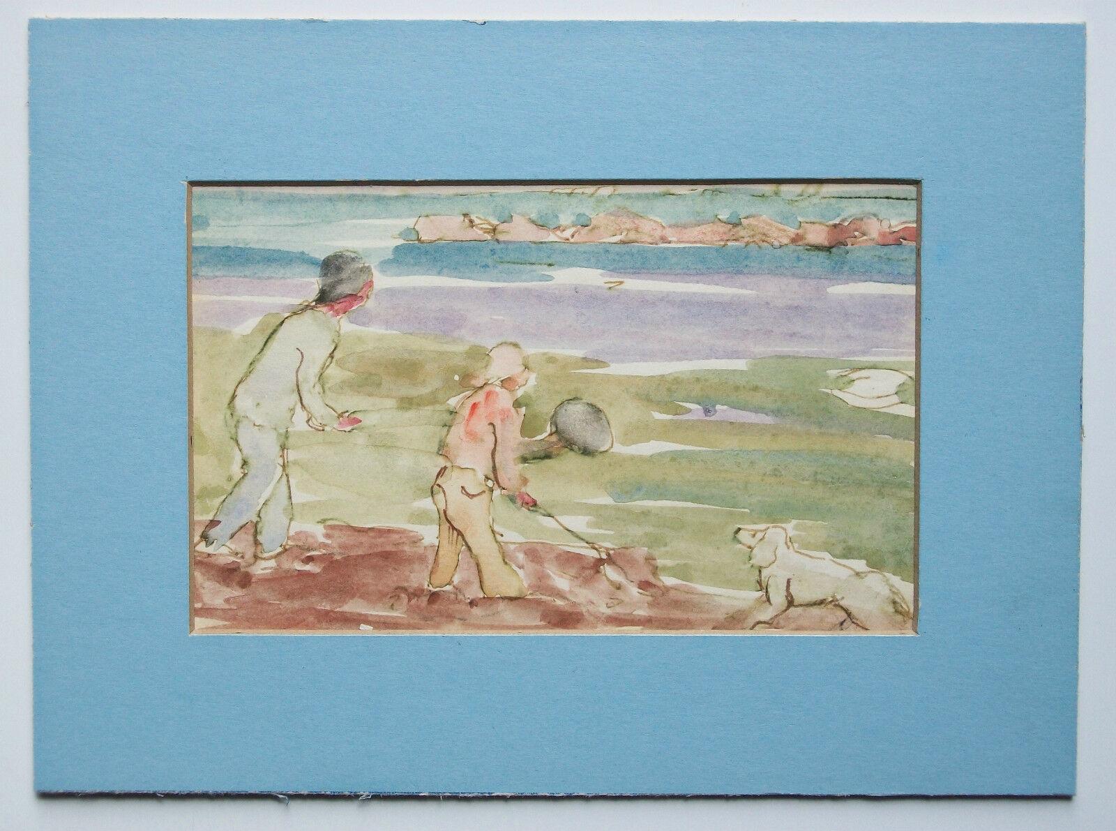 Canadian Impressionist Style Watercolor Painting, Unsigned, Canada, Mid-20th Century For Sale