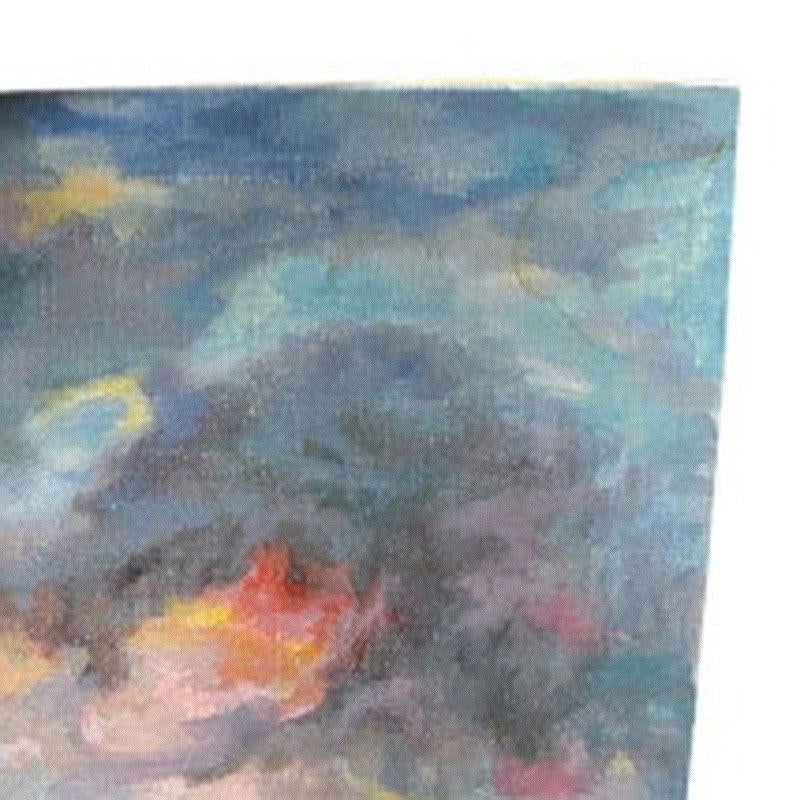 Fine XX secolo Impressionista Tramonto nel cielo Olio su tela Pittura con paesaggio nuvoloso in vendita