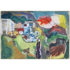Impressionist Watercolor by Israeli Artist Miriam Medigon