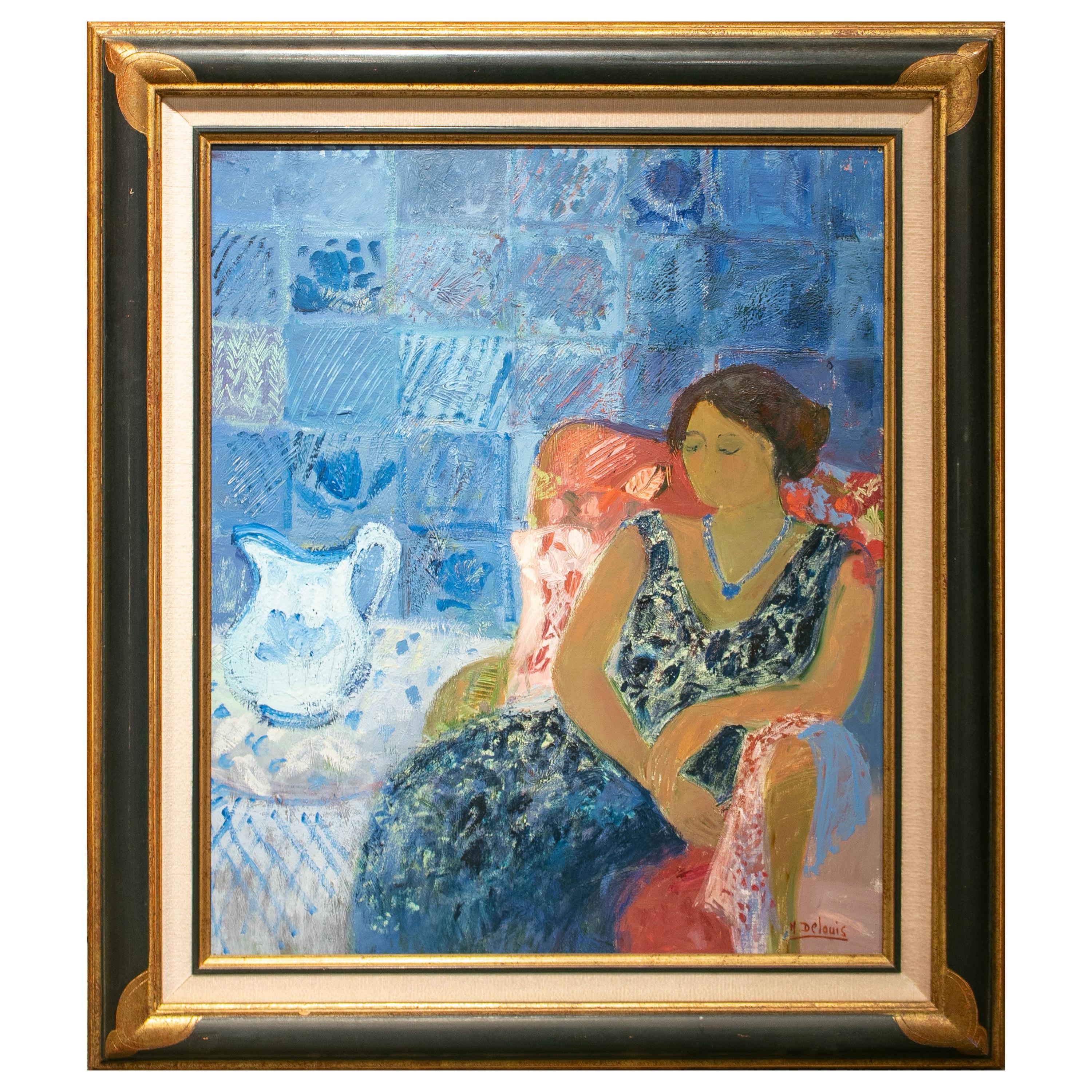 Impressionist Woman Portrait by French Artist Nancy Delouis