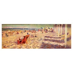 Impressionistic Beach Scene by Leon Holmes