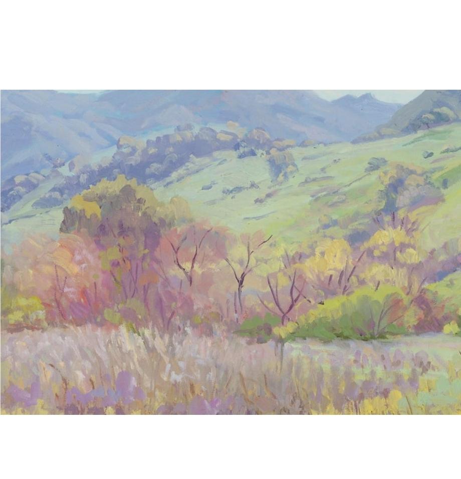 Modern Impressionistic Landscape in Green by J.Alfonso Colocho For Sale