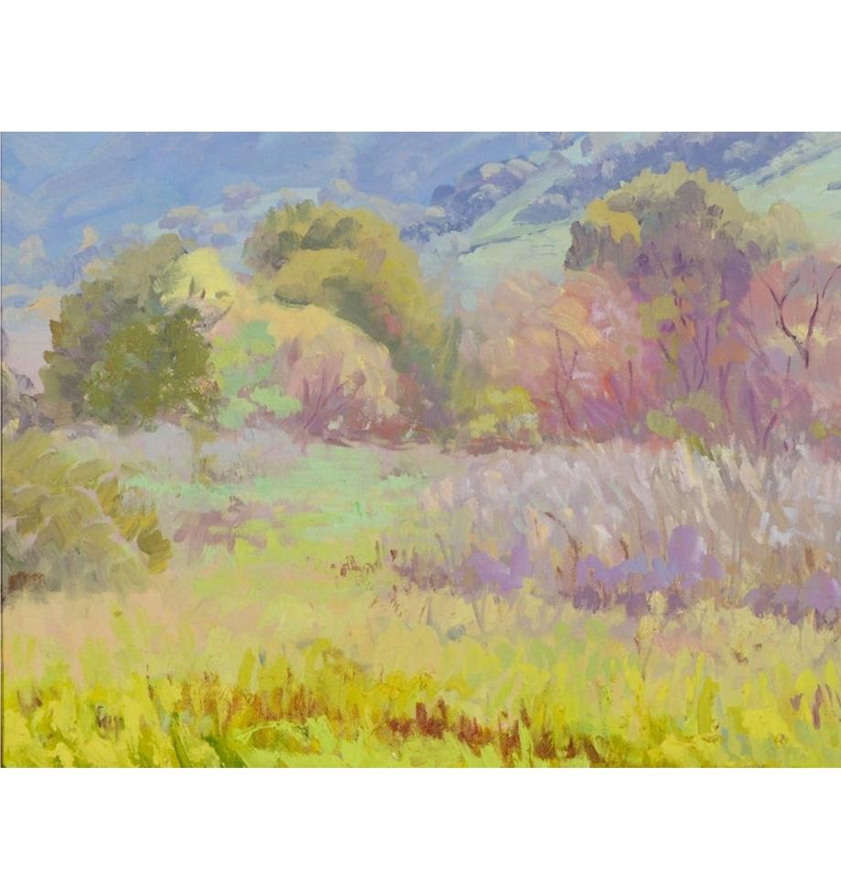 Central American Impressionistic Landscape in Green by J.Alfonso Colocho For Sale