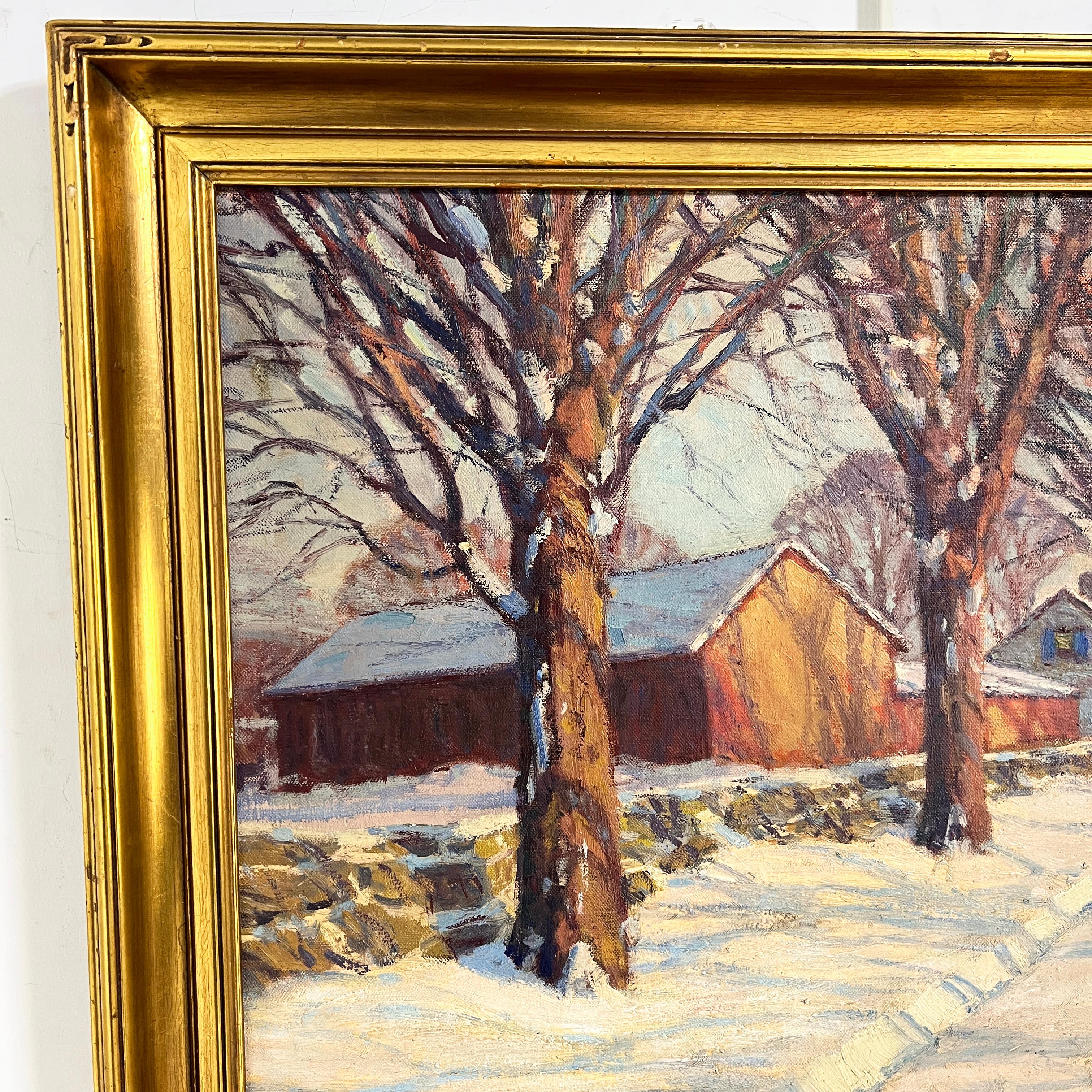 Ein impressionistisches Ölgemälde auf Leinwand von Robert Emmett Owen, einem Maler der Boston School, aus den 1930er Jahren. Er war ein erfolgreicher Künstler, der vor allem für seine impressionistischen Ansichten der ländlichen Landschaften