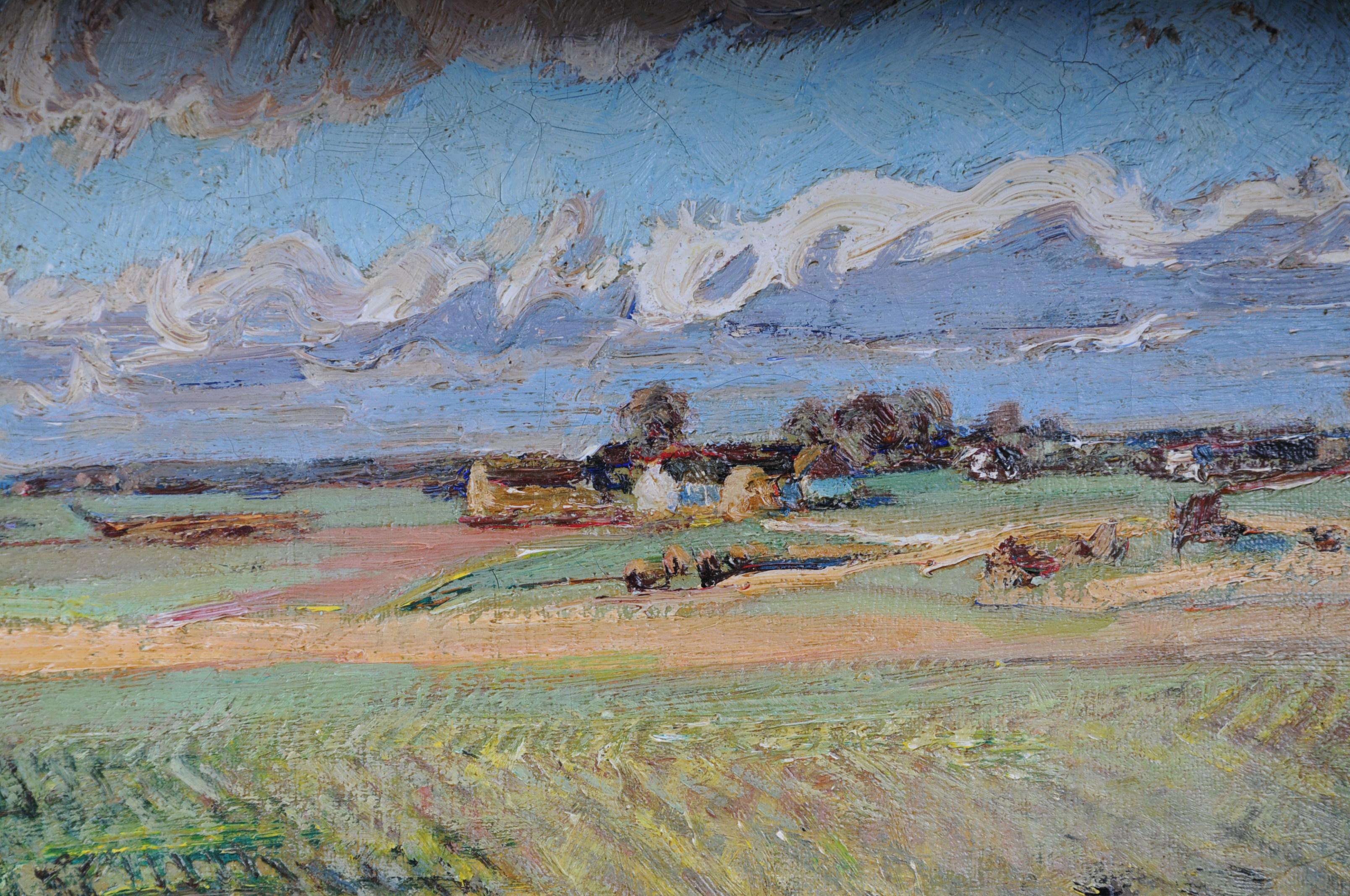 Peinture à l'huile impressionniste d'un paysage d'automne Idyllique signée, 20e siècle en vente 4