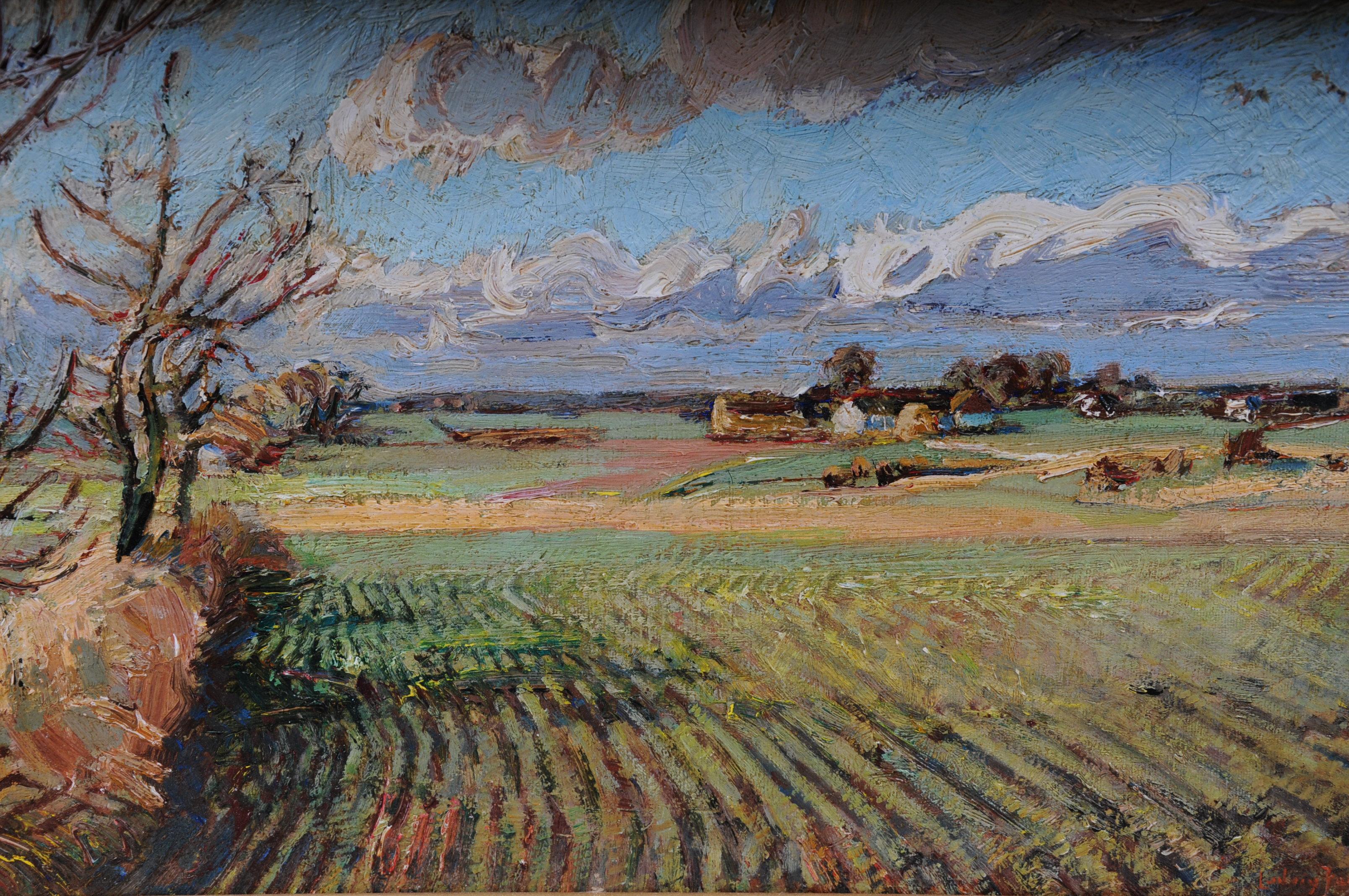 Peinture à l'huile impressionniste d'un paysage d'automne Idyllique signée, 20e siècle en vente 8