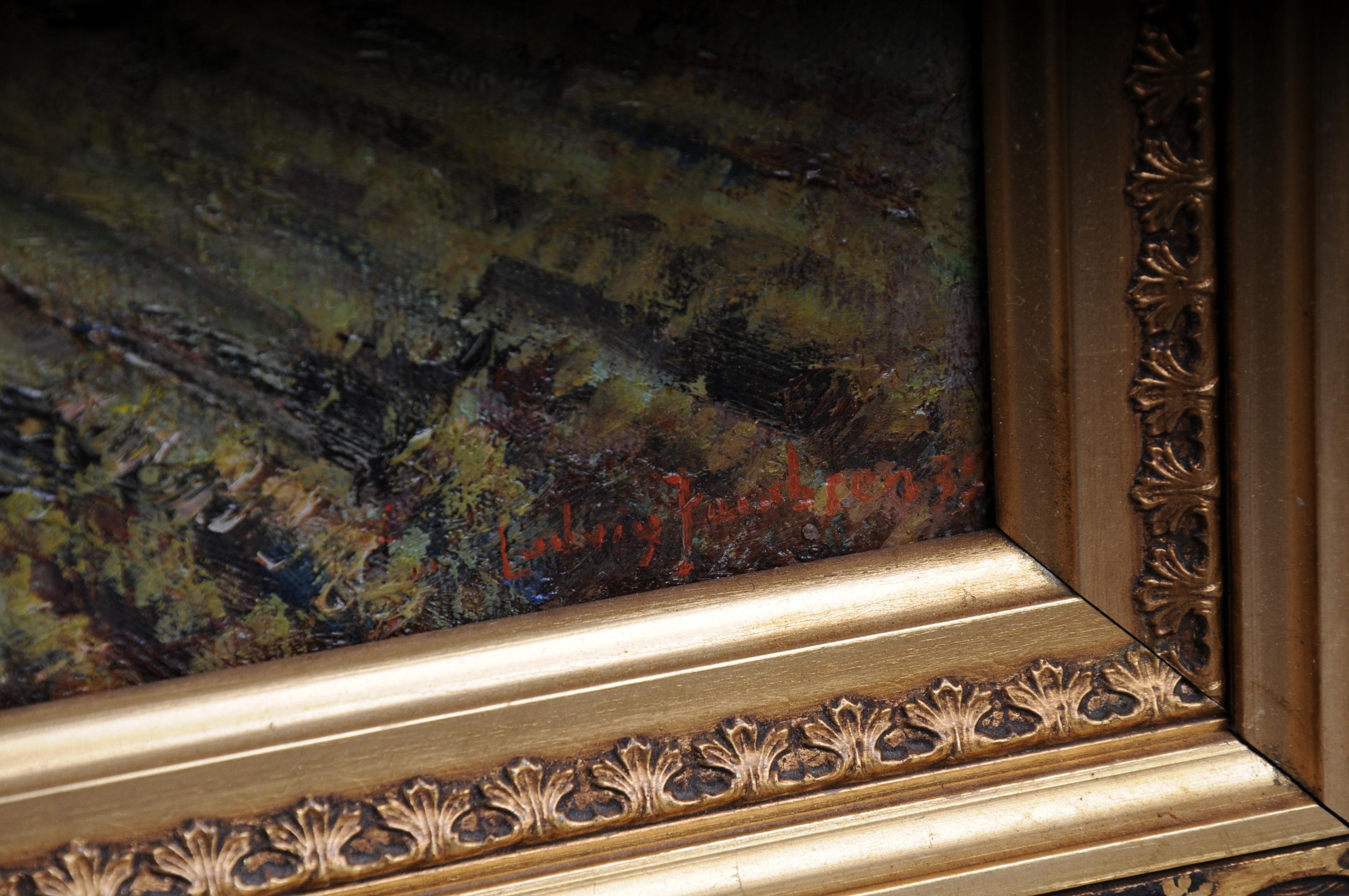 Peinture à l'huile impressionniste d'un paysage d'automne Idyllique signée, 20e siècle en vente 9